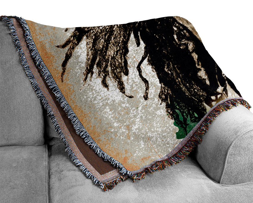 Bob Marley Splash Colour Woven Blanket