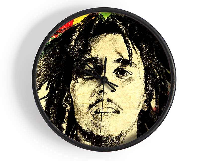 Bob Marley Splash Colour Clock - Wallart-Direct UK