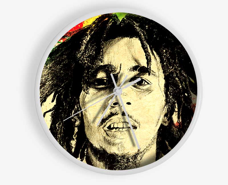 Bob Marley Splash Colour Clock - Wallart-Direct UK