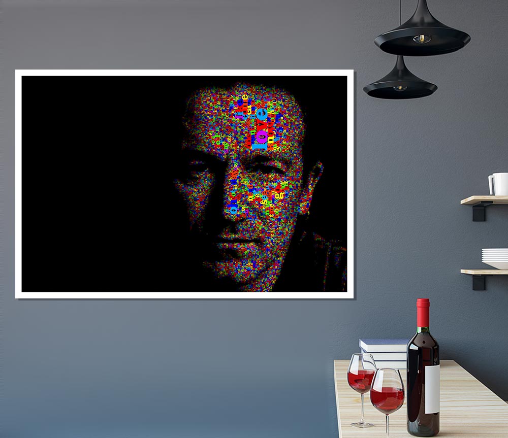 Bono In Colour Print Poster Wall Art