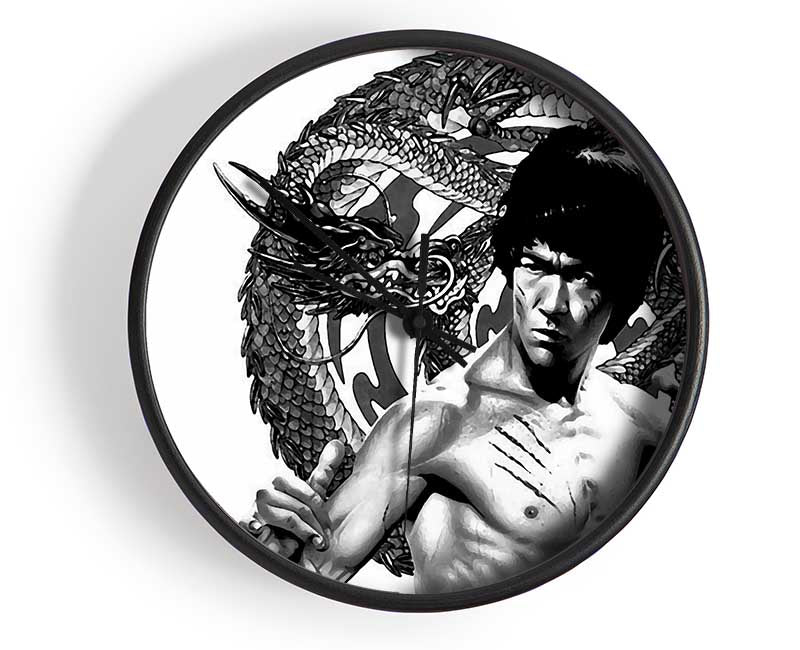 Bruce Lee Dragon B n W Clock - Wallart-Direct UK