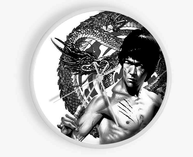 Bruce Lee Dragon B n W Clock - Wallart-Direct UK