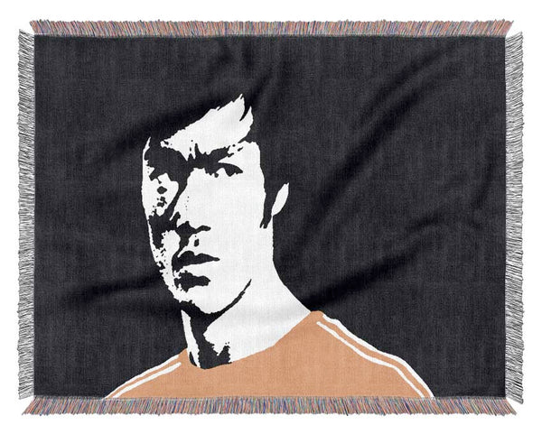 Bruce Lee Dragon Yellow Jump Suit Woven Blanket