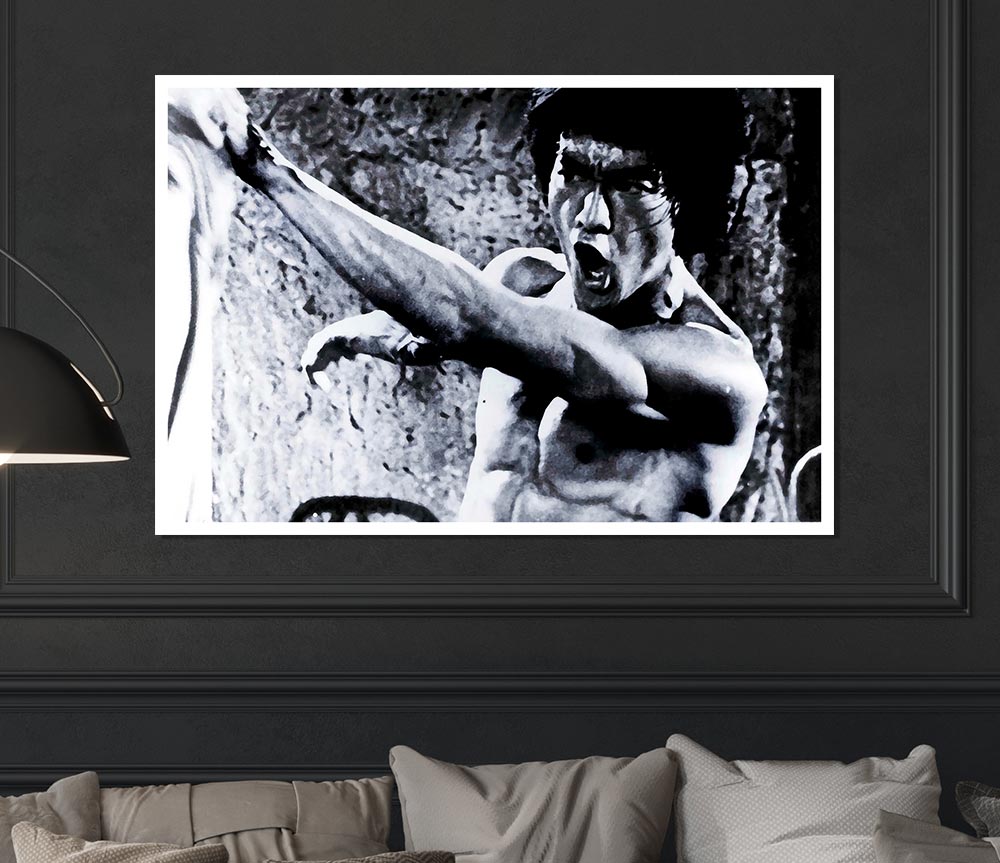 Bruce Lee Fist Of Power Print Poster Wall Art