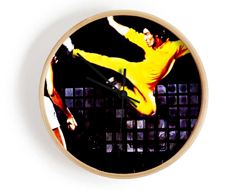 Bruce Lee Flying Kick Clock - Wallart-Direct UK