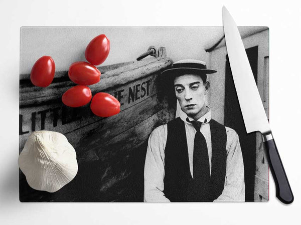 Buster Keaton Little Love Nest Glass Chopping Board