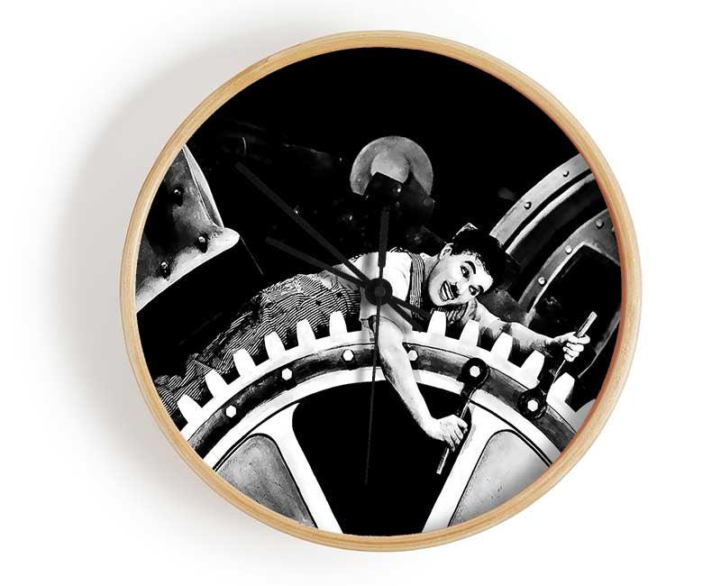 Charlie Chaplin Cogs Clock - Wallart-Direct UK