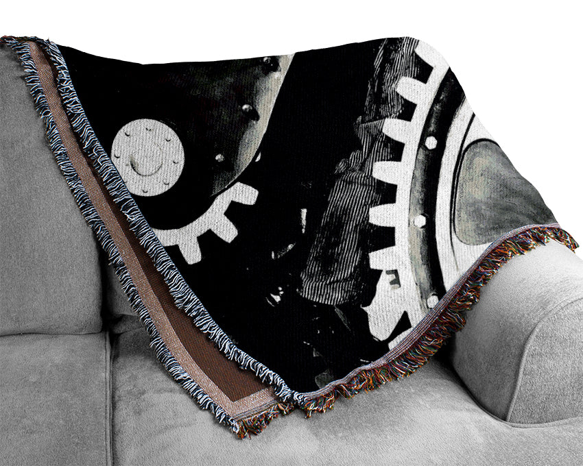 Charlie Chaplin Cogs Woven Blanket