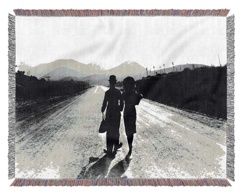 Charlie Chaplin The Long Walk Home Woven Blanket