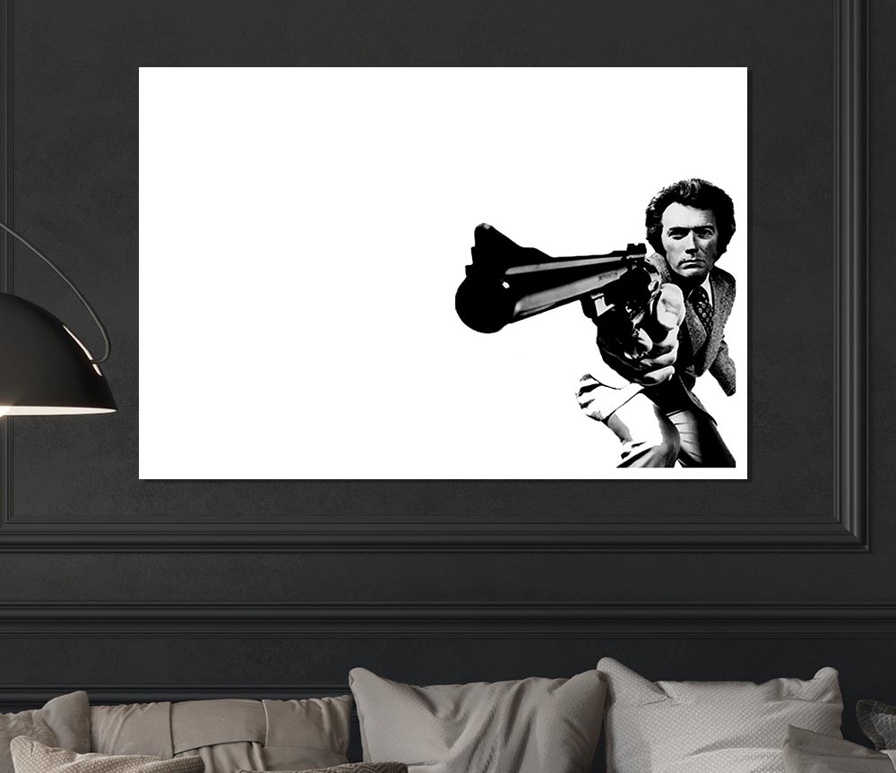 Clint Eastwood Gun Print Poster Wall Art