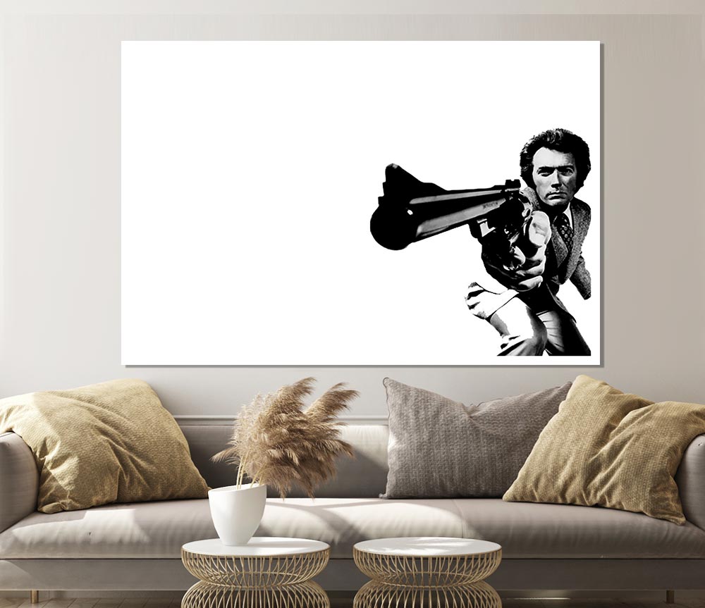 Clint Eastwood Gun Print Poster Wall Art