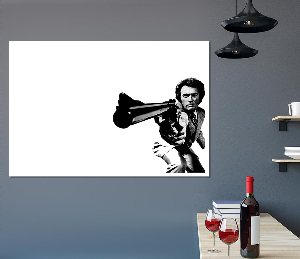 Clint Eastwood Gun Print Poster Wall Art