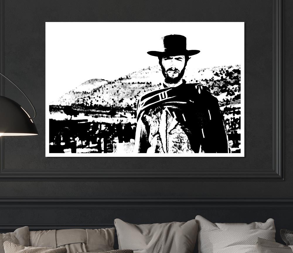 Clint Eastwood The Good The Bad The Ugly Print Poster Wall Art