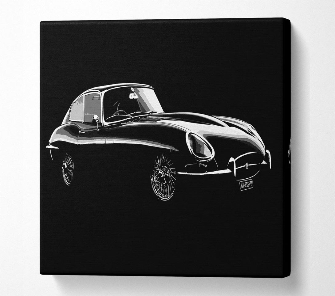 Picture of E-Type Jaguar Square Canvas Wall Art