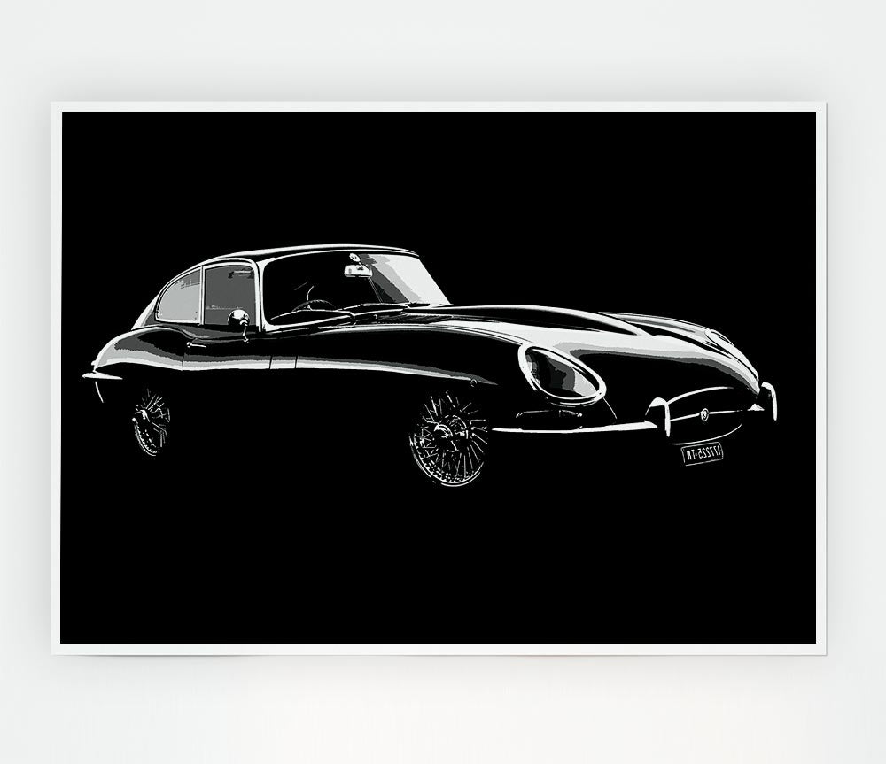 E Type Jaguar Print Poster Wall Art