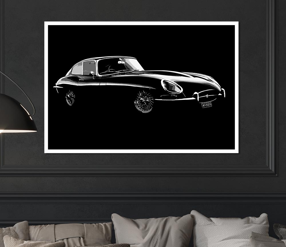 E Type Jaguar Print Poster Wall Art