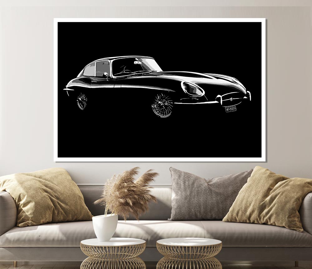 E Type Jaguar Print Poster Wall Art