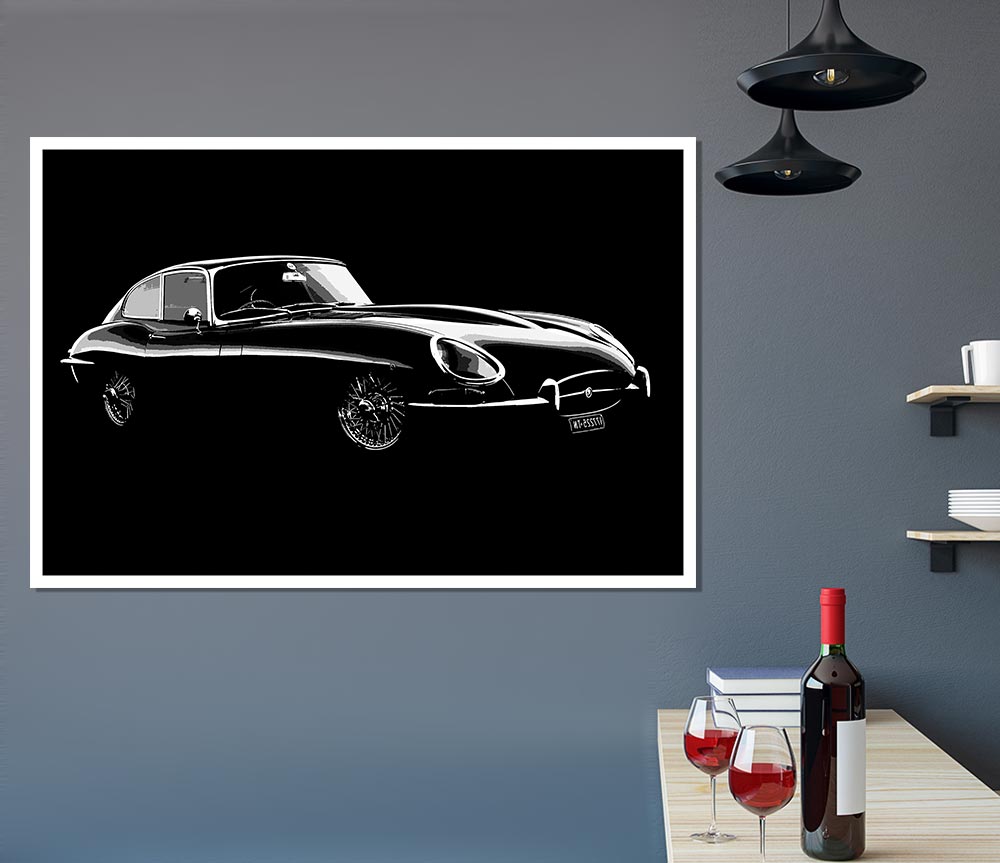 E Type Jaguar Print Poster Wall Art