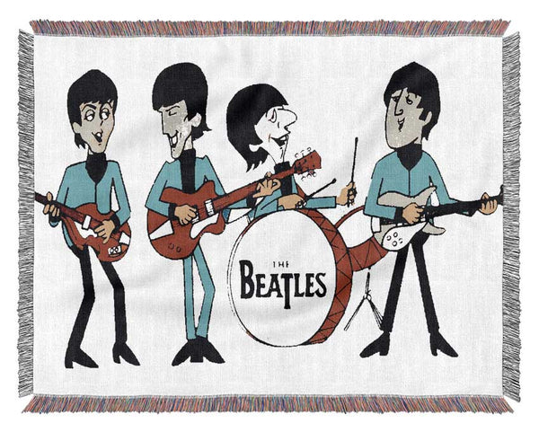 Early Beatles White Woven Blanket