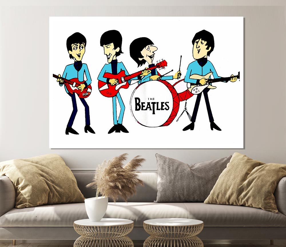 Early Beatles White Print Poster Wall Art