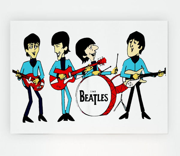 Early Beatles White Print Poster Wall Art