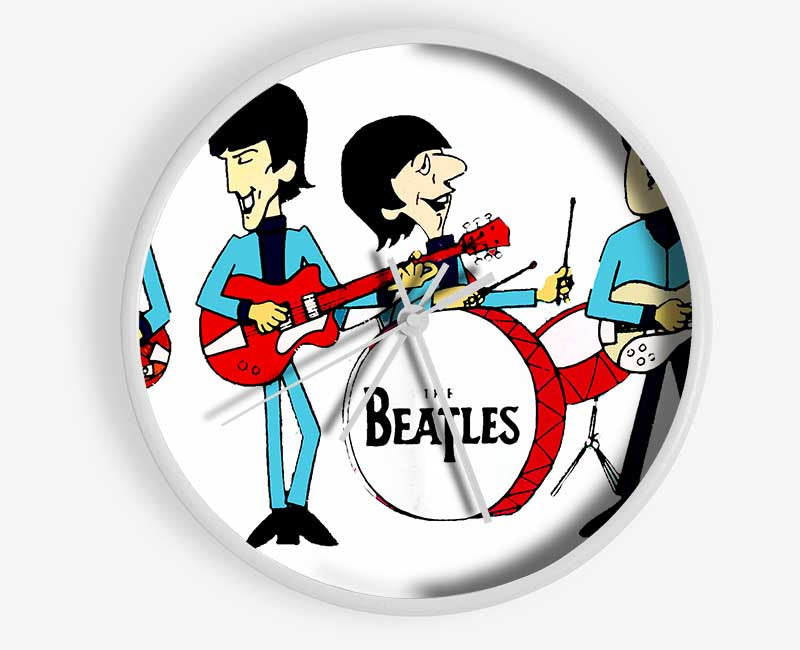 Early Beatles White Clock - Wallart-Direct UK