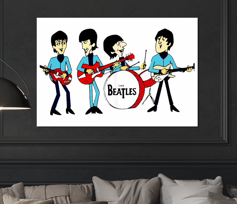 Early Beatles White Print Poster Wall Art