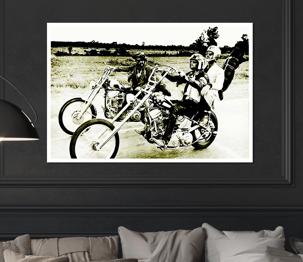 Easy Rider Sepia Print Poster Wall Art