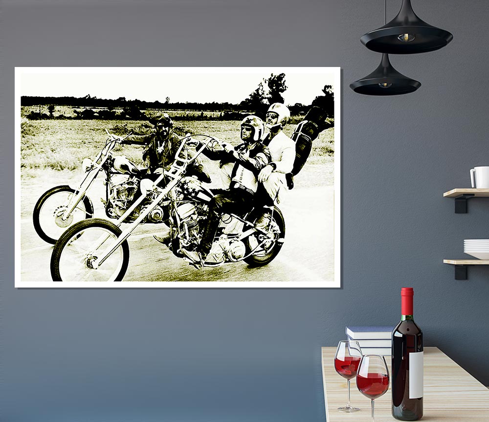 Easy Rider Sepia Print Poster Wall Art