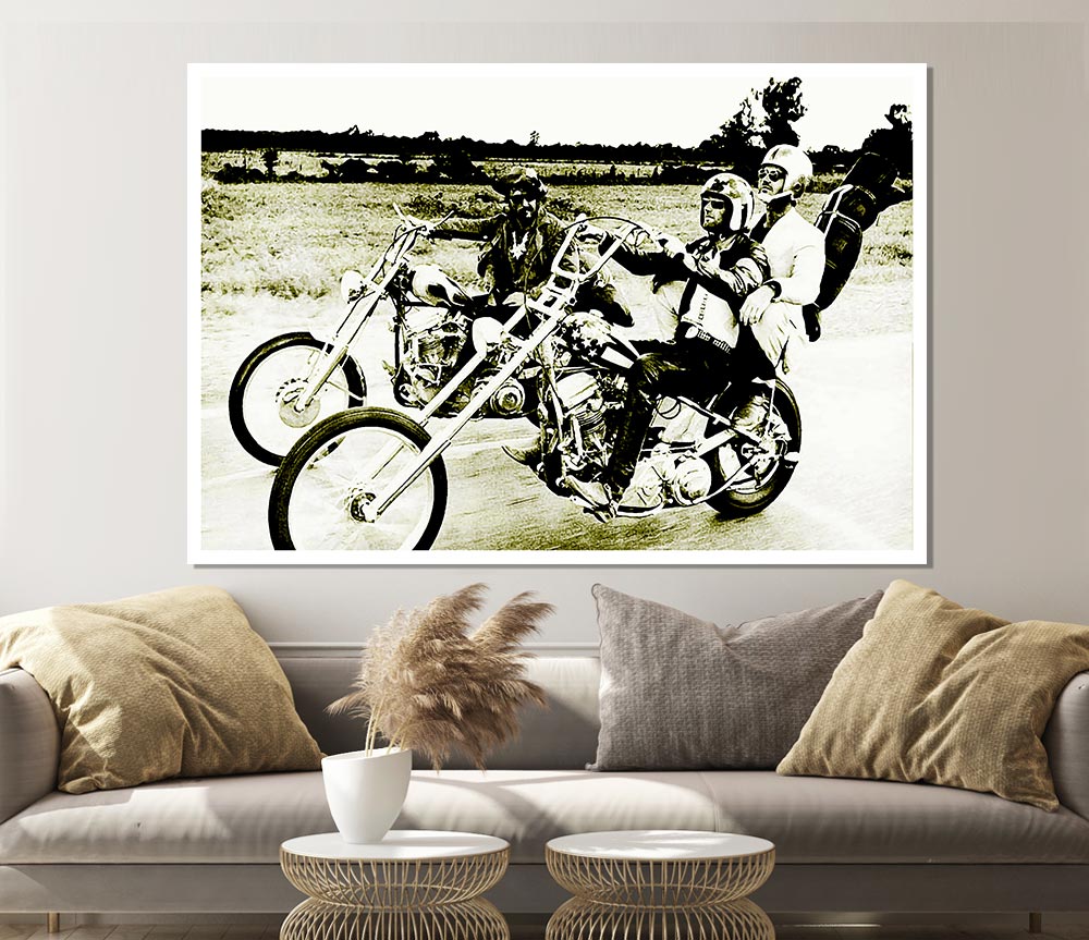 Easy Rider Sepia Print Poster Wall Art