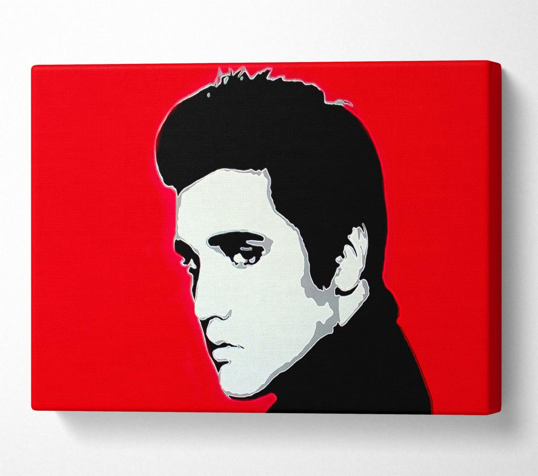 Picture of Elvis Portrait Red Canvas Print Wall Art