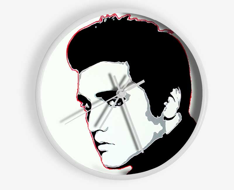 Elvis Portrait White Clock - Wallart-Direct UK