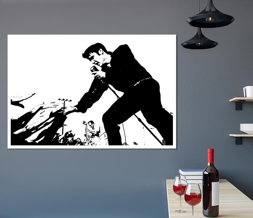 Elvis Presley On Stage Print Poster Wall Art