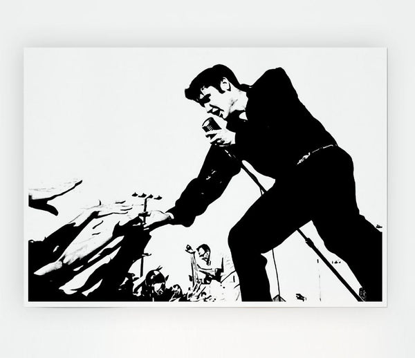 Elvis Presley On Stage Print Poster Wall Art