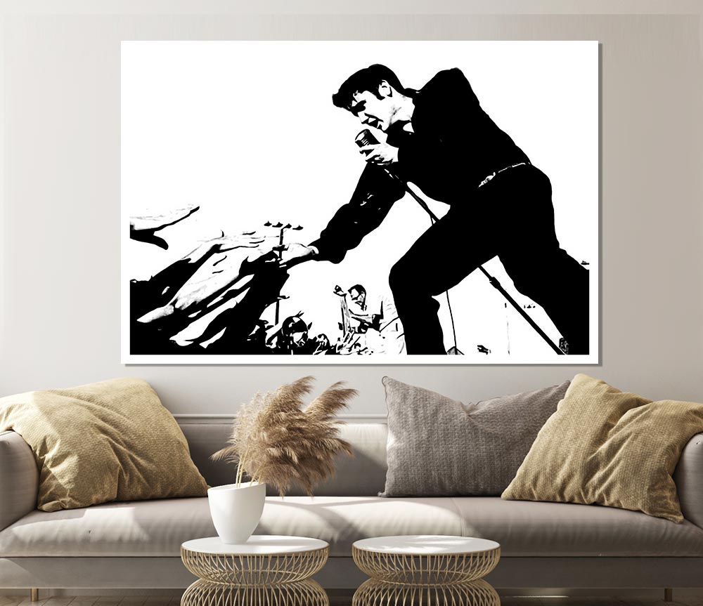 Elvis Presley On Stage Print Poster Wall Art