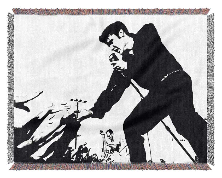 Elvis Presley On Stage Woven Blanket