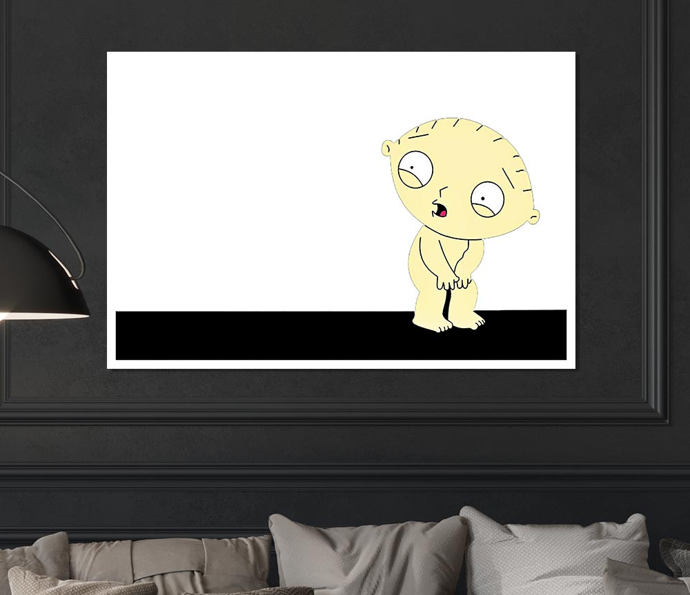 Family Guy Stewie Naked Print Poster Wall Art