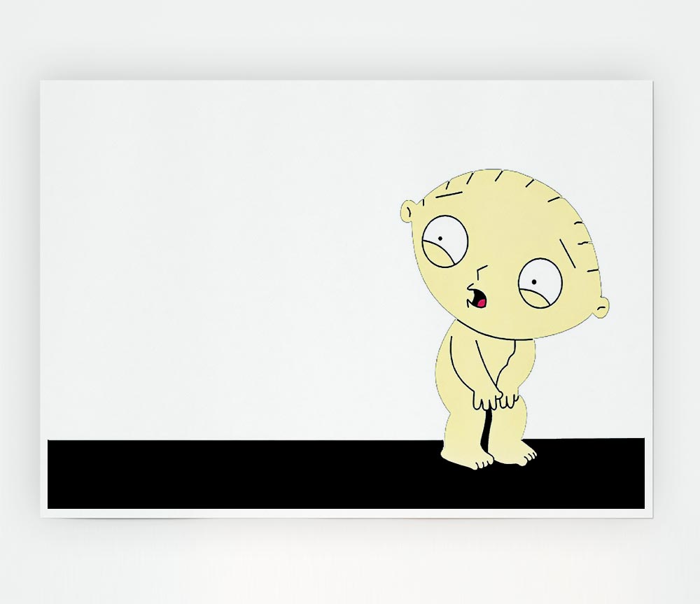 Family Guy Stewie Naked Print Poster Wall Art