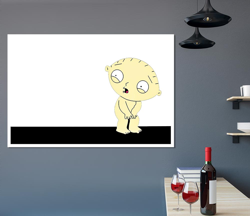 Family Guy Stewie Naked Print Poster Wall Art