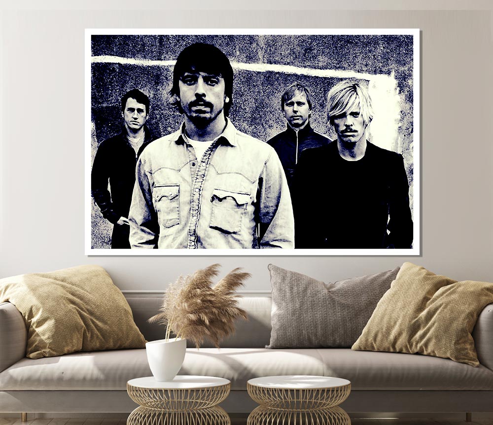 Foo Fighters Blue Print Poster Wall Art