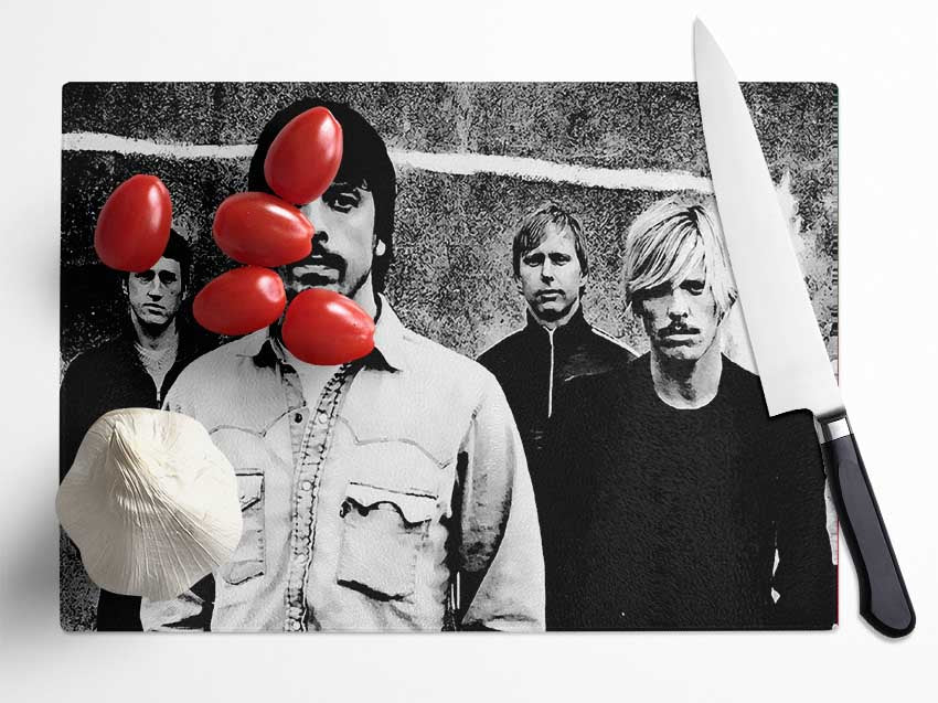 Foo Fighters Glass Chopping Board