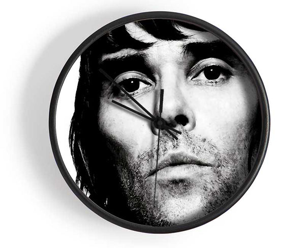 Ian Brown B n W Clock - Wallart-Direct UK