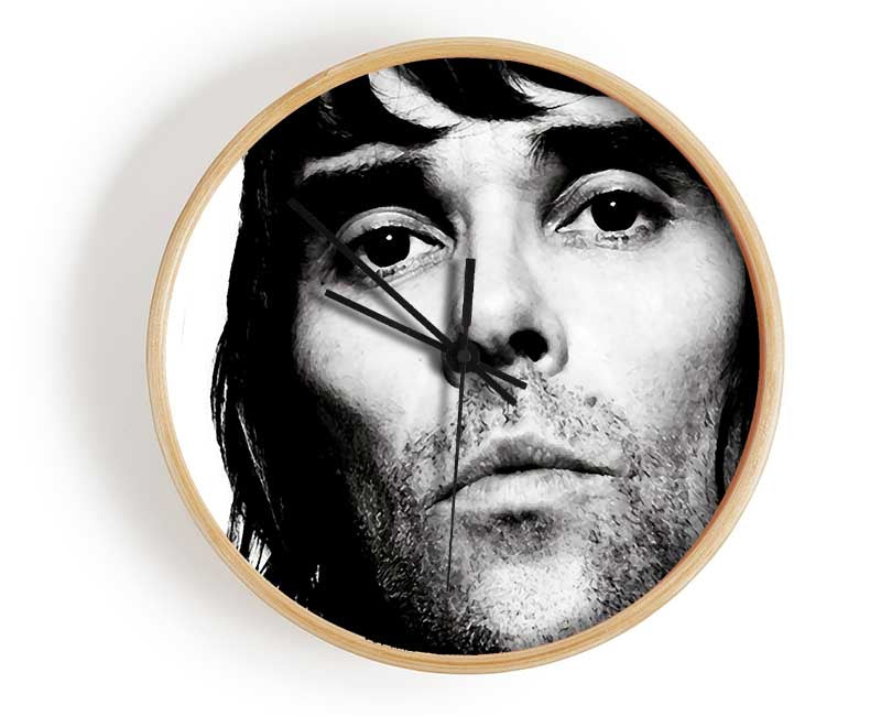 Ian Brown B n W Clock - Wallart-Direct UK