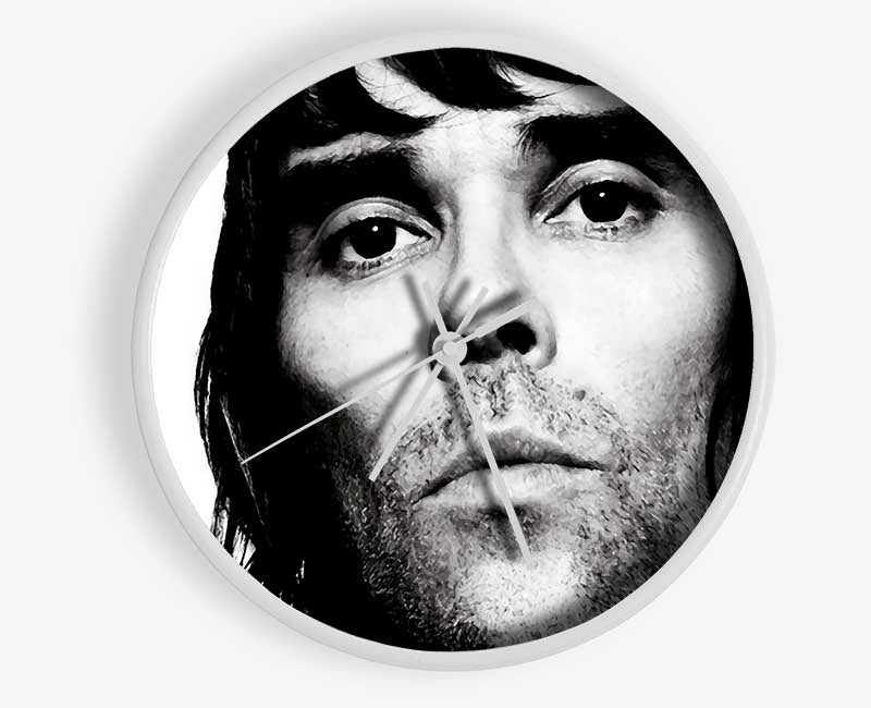 Ian Brown B n W Clock - Wallart-Direct UK