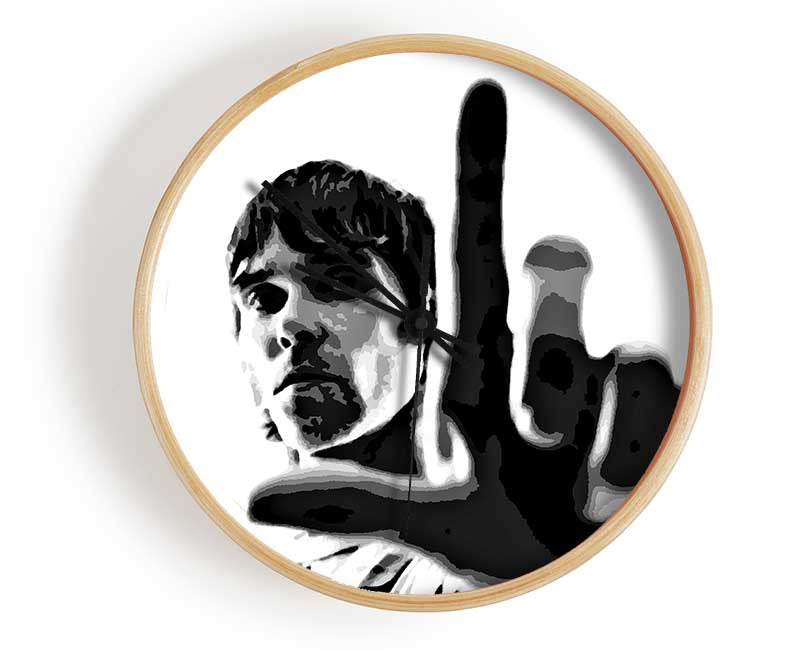 Ian Brown Look B n W Clock - Wallart-Direct UK