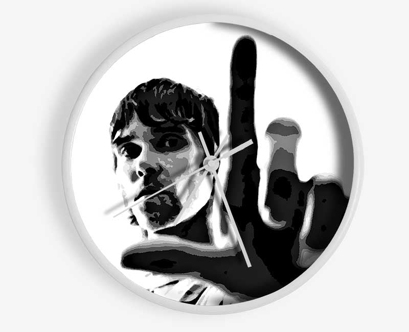 Ian Brown Look B n W Clock - Wallart-Direct UK