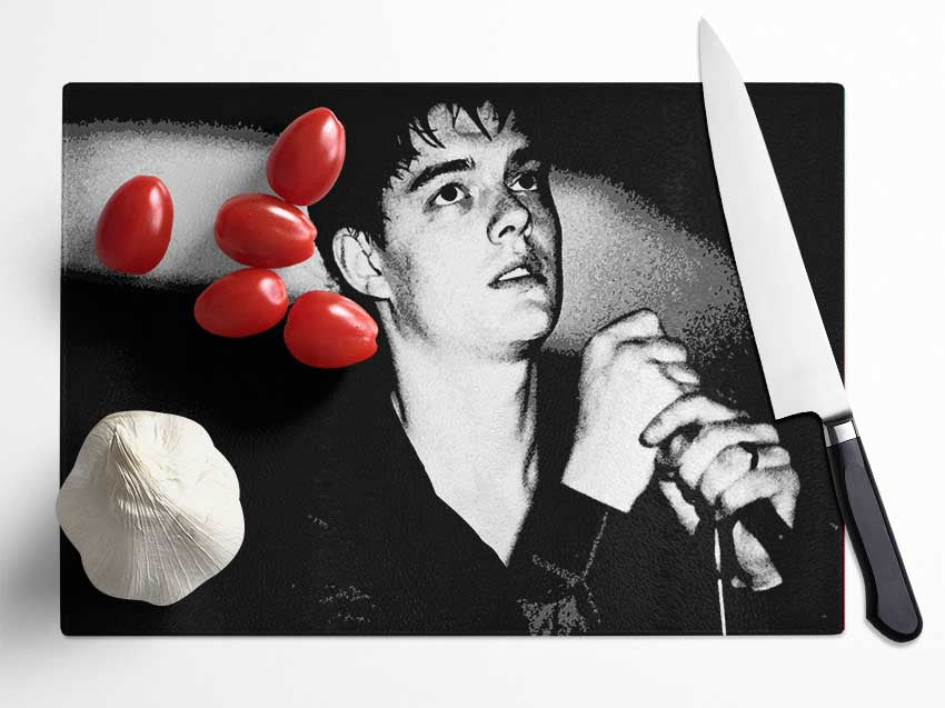 Ian Curtis B n W Glass Chopping Board