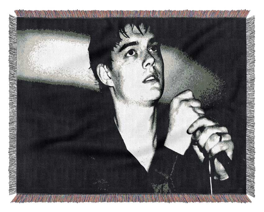 Ian Curtis B n W Woven Blanket