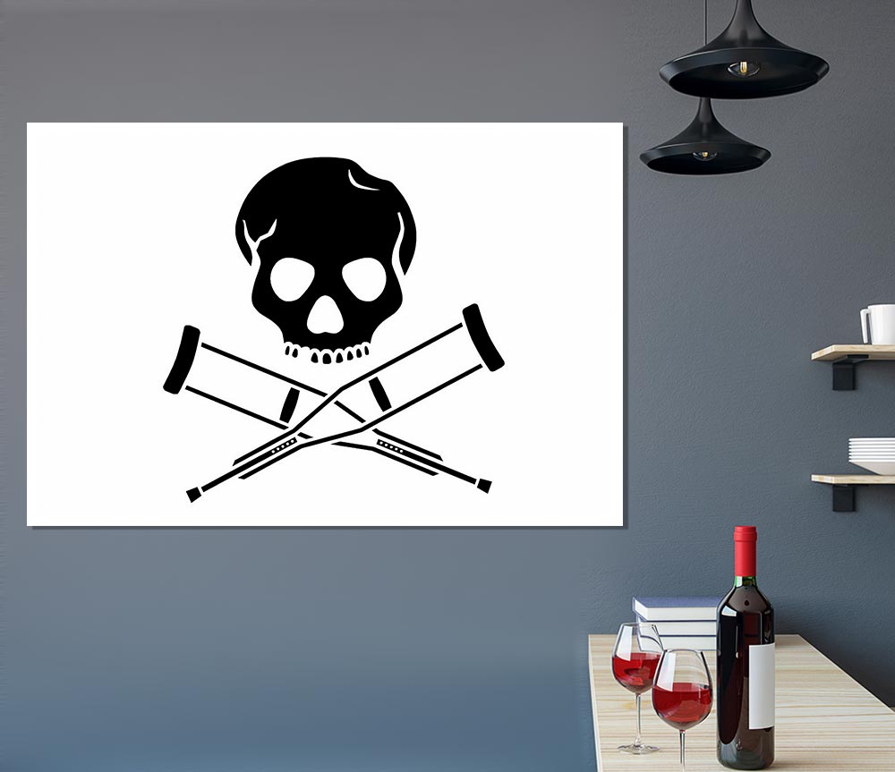 Jackass Skull N Bones B N W Print Poster Wall Art