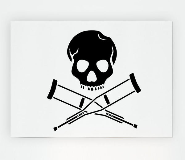 Jackass Skull N Bones B N W Print Poster Wall Art